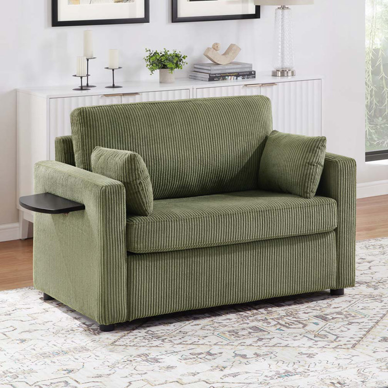 Canapé-lit Corduroy, Vert