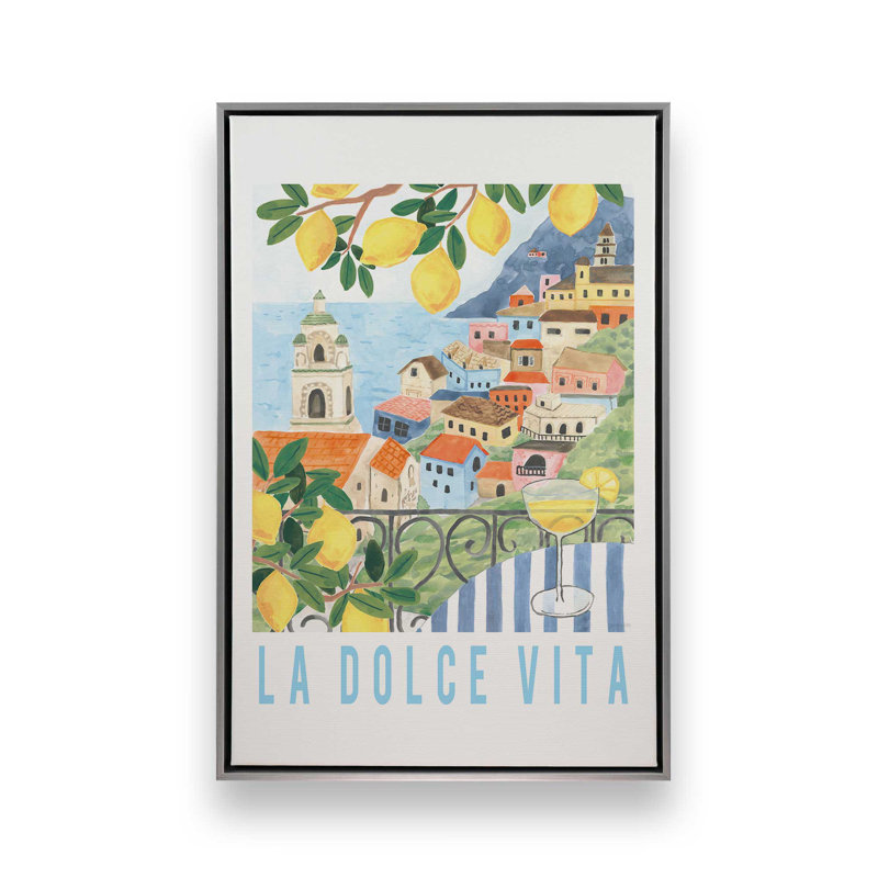 Imprimé La Dolce Vita, H 36,75 po x l 24,75 po, Chrome poli