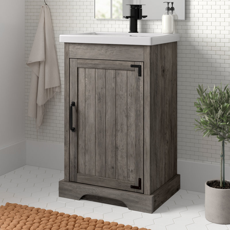 Meuble-lavabo simple 20 po Cayden, Gris patiné