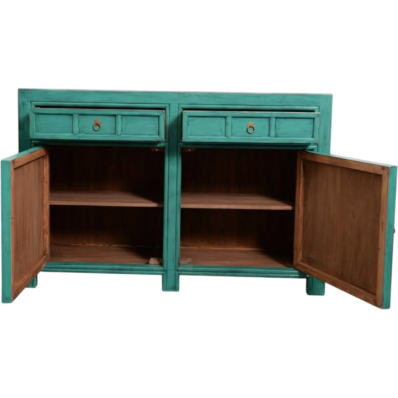 144cm Solid Wood Sideboard, Emerald Green