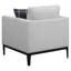 Chaise rembourrée grise pour le confort - Tissu doux et structure élégante avec coussins de loisirs