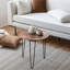 Table de bout en fer avec plateau à 3 pieds