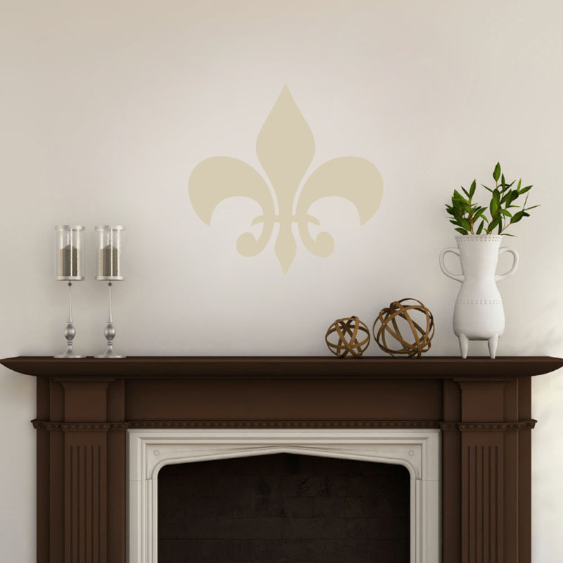 Adhésif décoratif fleur de lis, Beige