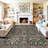 Area Rugs Floral - Washable Living Room Area Rug Non Slip Vintage Rugs Low Pile Carpets Stain Sesistant Soft Rug for Bedroom Dining Room Office Black-571545256