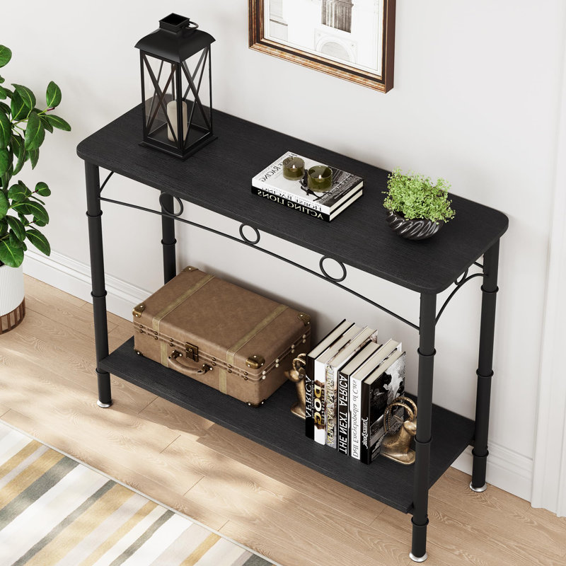 Shamella Console Table, 31.8" H x 31.5" W x 11.8" D, Black