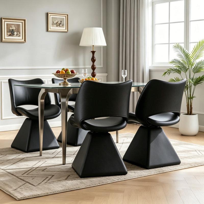Chaises de salle à manger pivotantes, Noir