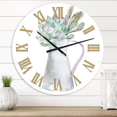 Succulent Home Plant - Horloge murale traditionnelle