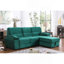 Canapé-lit modulaire réversible 97,5 po en velours vert-540788337