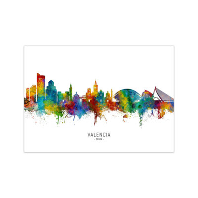 Valencia Spain Skyline by Michael Tompsett - Print