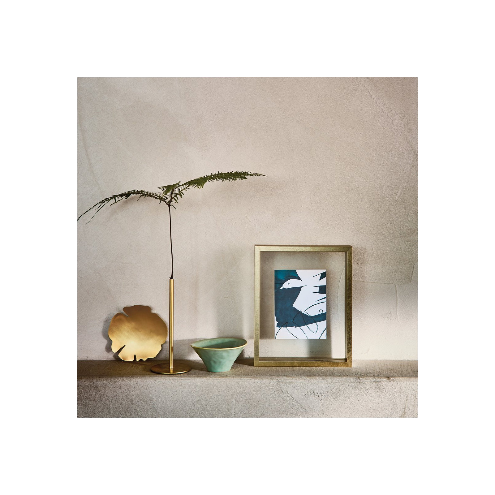 Cosima Gold Wood Floater Picture Frame, 9" H x 7" W x 1.5" D