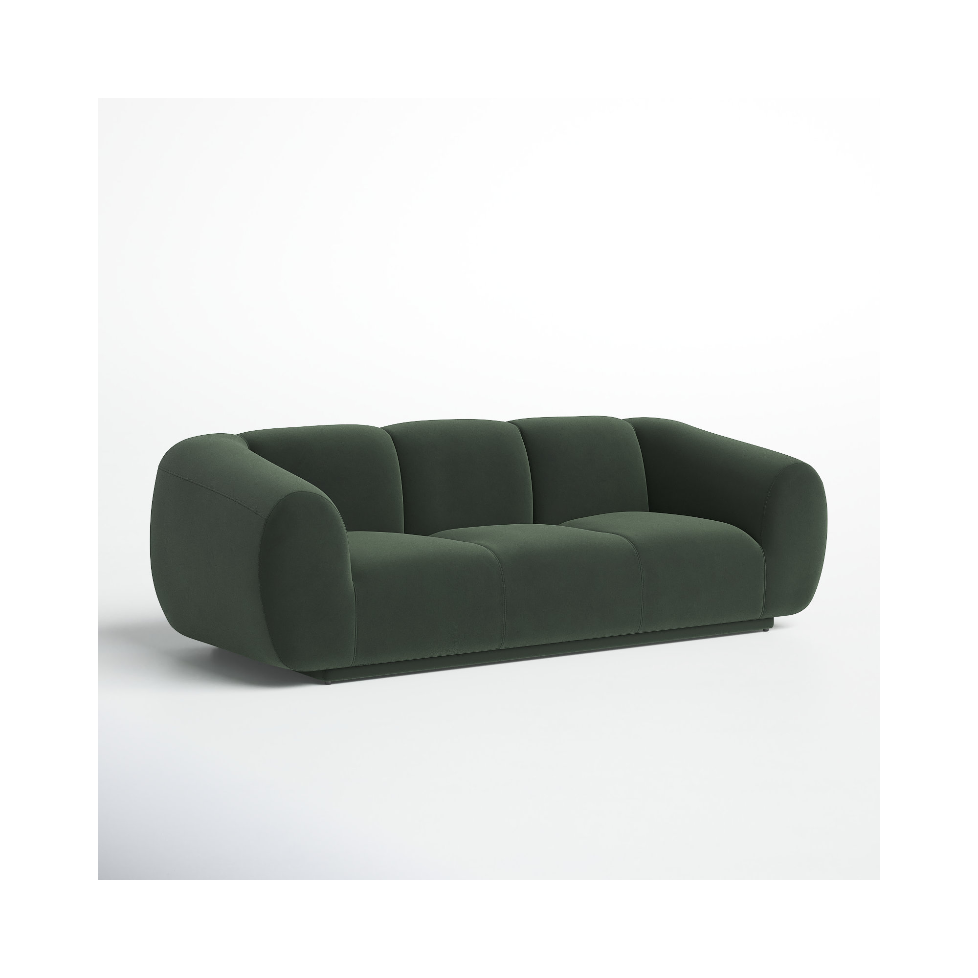 Deangelo 90'' Upholstered Sofa, Forest Green