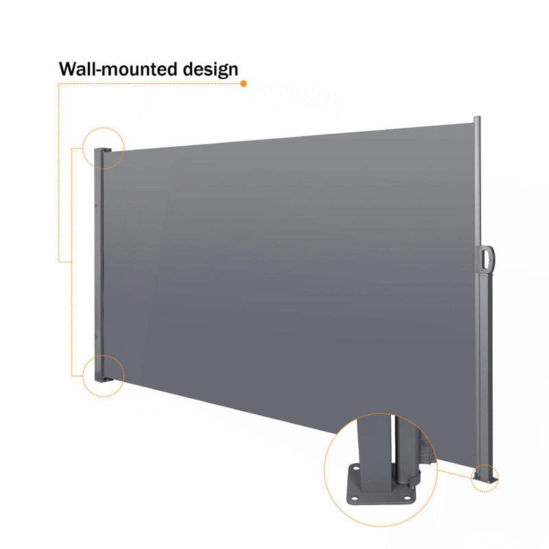 Auvent rétractable pour écran latéral, résistant aux rayons UV, imperméable et protecteur pour patio, jardin, balcon et cour