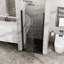 Porte de douche pivotante 34 po x 72 po, porte de douche en verre trempé épais de 1/4 po, conception semi-sans cadre-129435186