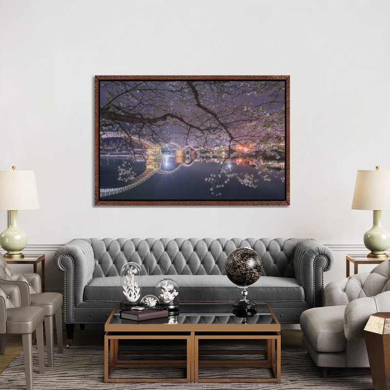 Spring in Japan VI 1 Piece Wall Art on Canvas, 152.5 cm H x 101.5 cm W, Classic Brown Wood Framed