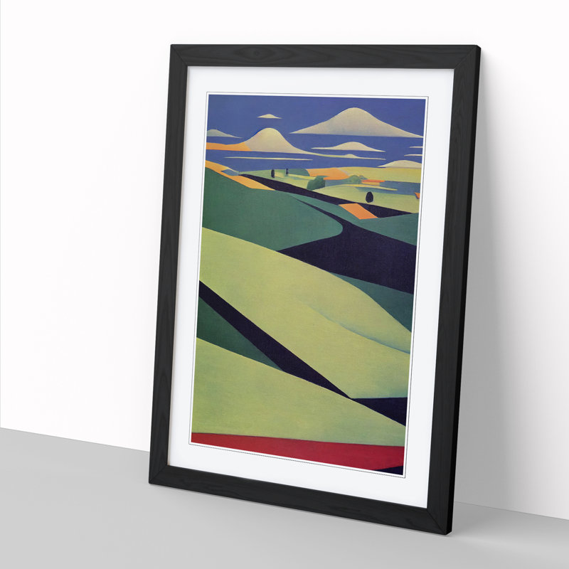 Spring Landscape Serene Vol.1 - Single Picture Frame Print, Black, 64cm H x 46cm W x 2cm D