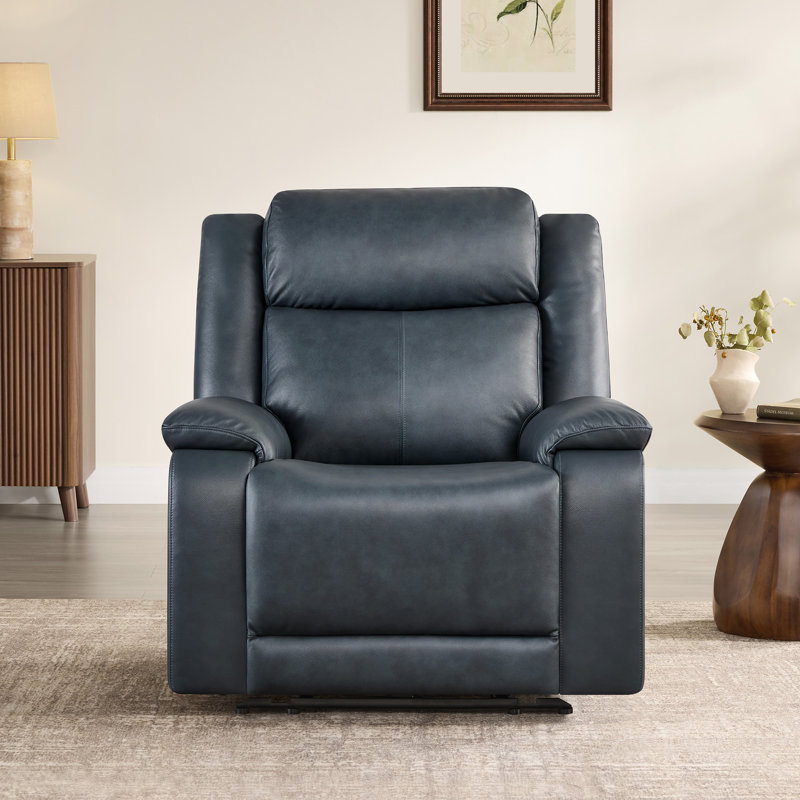 Fauteuil inclinable électrique en cuir véritable Zero Wall, Marine