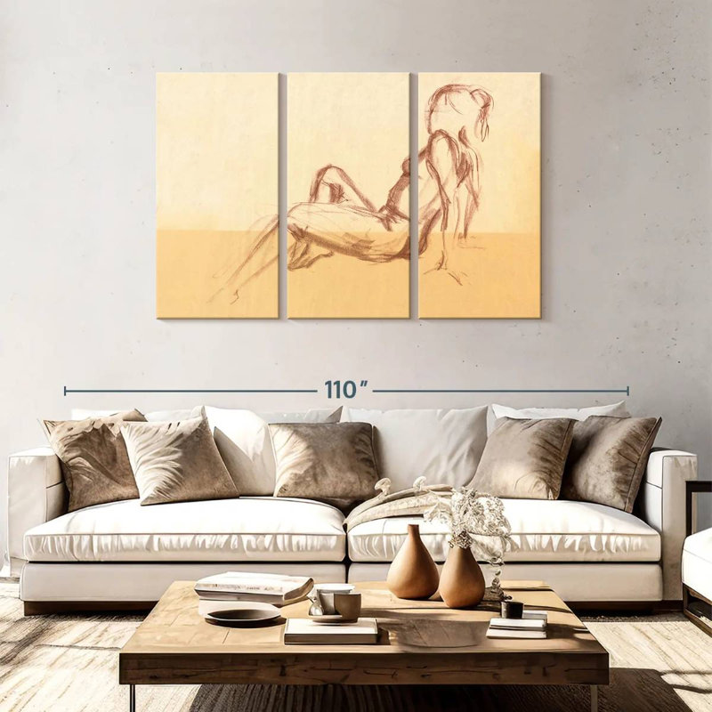 Leisha Figure Study Sketch III, 48" H x 74" W