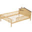 Wood Platform Bed with House-shaped Headboard and LED Design, Modern Bed Frame for Guest Room-1259634760-1259634758