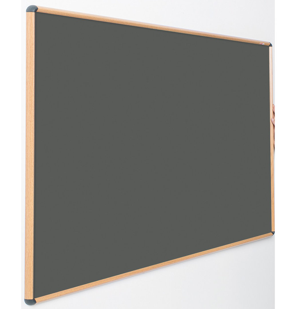 Shield Design Wood Effect Wall Mounted Bulletin Board