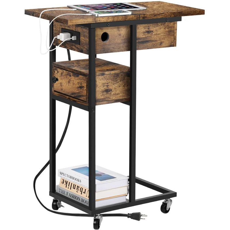 Table de chevet 1 tiroir en brun