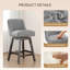 Swivel Upholstered Bar Stool with Solid Wood Frame-132836394-132836396