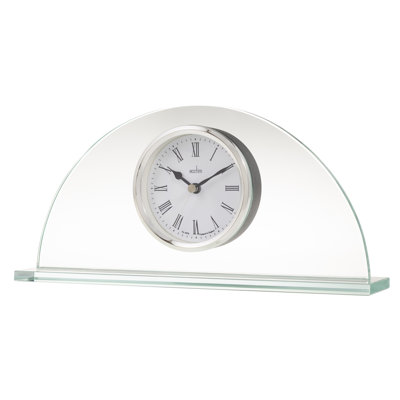 Acctim Milton Mantel Clock Quartz Glass Energy Efficient Movement Chrome
