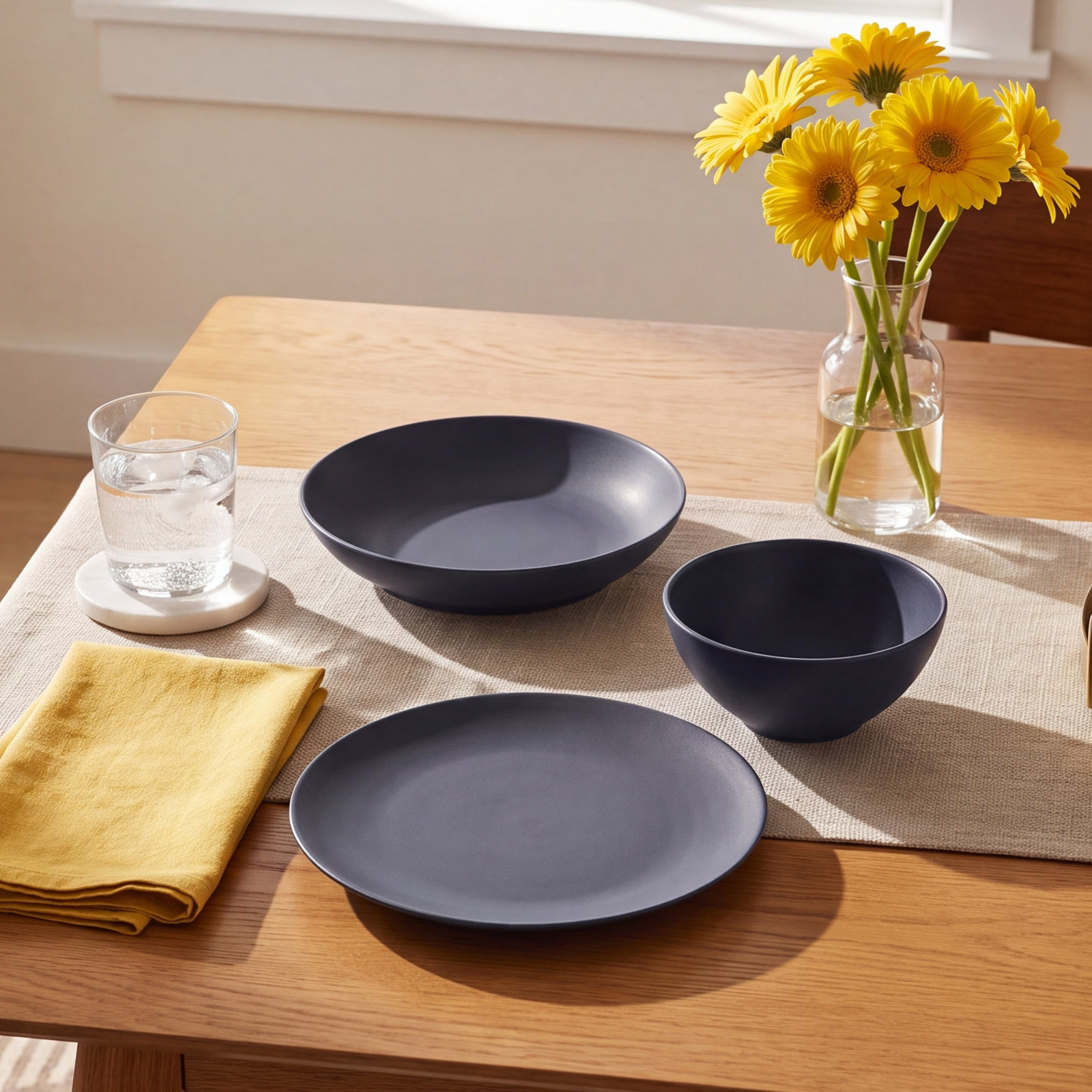 3-Piece Ceramic Serving Set, Blue