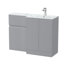 Hudson Reed Urban 1100mm Right-Hand 2 Door Satin Grey Floor Standing Combination Unit With Stone Basin-134733613-134733617
