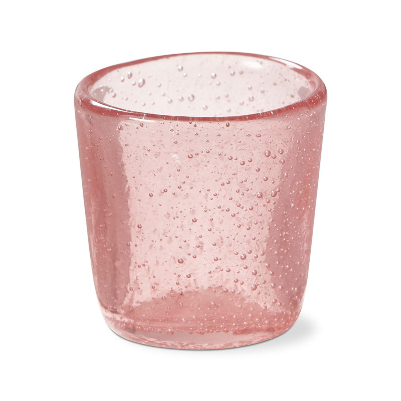 Porte-bougie en verre soufflé Ebern Designs, Rose