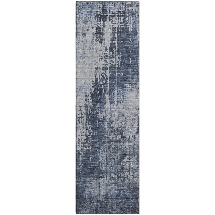 Premium Machine Washable Prisco Navy Rug