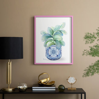 Plant Chinoiserie II Framed Print - Solid Wood