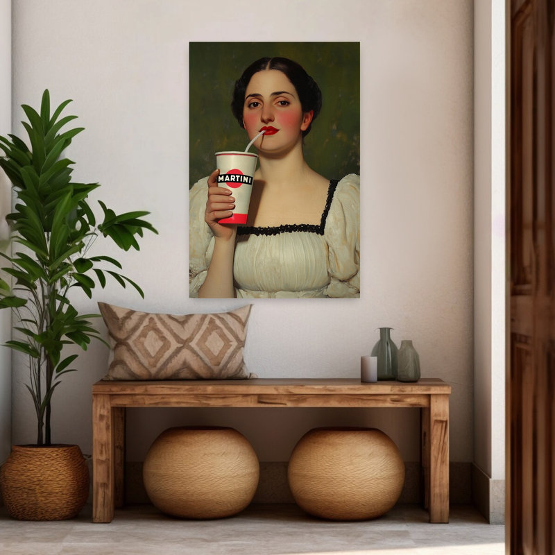 Art contemporain rétro, romantique, surréel, H 48 po x l 32 po