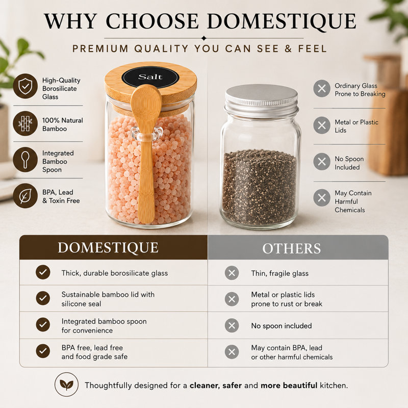 Ensemble de pots à épices en verre avec couvercles et cuillères en bambou, pots de rangement en verre borosilicaté avec étiquettes pré-imprimées et vierges - PAQUET DE 12