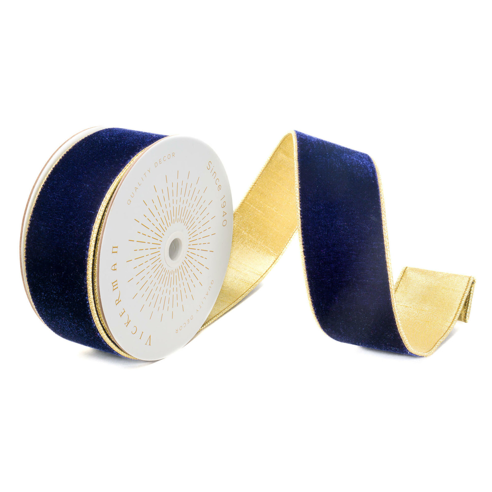 Velvet Ribbon, Navy Blue, 0.2" H x 360" W x 2.5" D