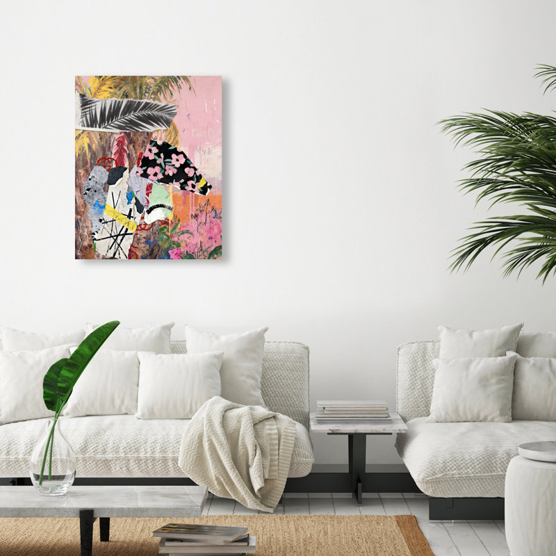 Palm Tree Pinks Print by Oliver Gal, 24"H x 30"W, Gallery Wrapped