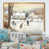 Toile avec cadre flottant or