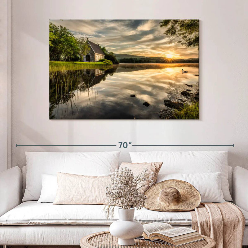 Adella Gougane Barra Lake Church Sunrise, H 32 po x l 48 po