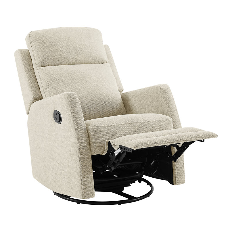 Stralka Upholstered Swivel Recliner, Beige