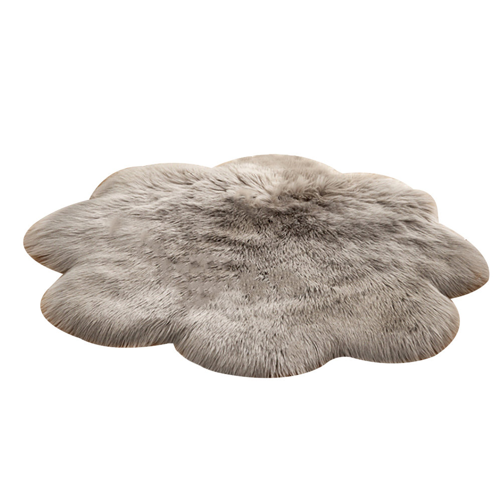 Solid Colour Faux Sheepskin 90cm X 90cm Area Rug