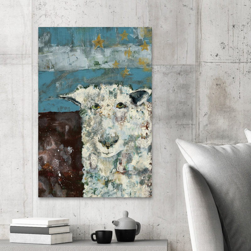 Modern Farm Sheep Series 1 Piece Wrapped Canvas Wall Art, 91cm H x 61cm W x 3.81cm D