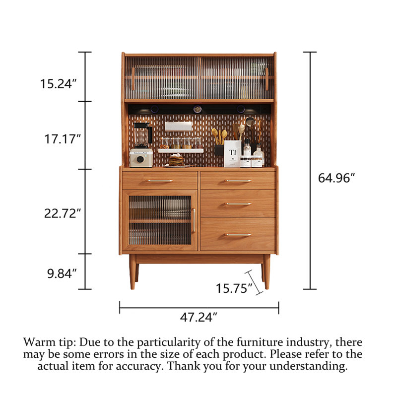Armoire de rangement scandinave en bois massif à une pièce
