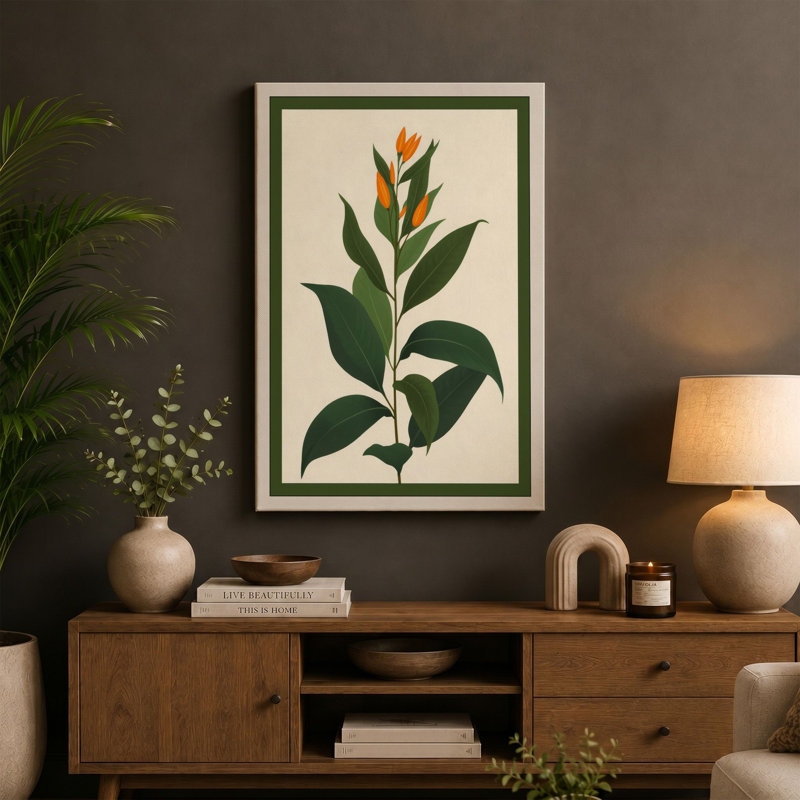 Tropical Bloom Study Botanical - Wrapped Canvas, 24x16 - 61.0 x 40.6 cm, White Border