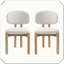 Chaise de salle à manger rembourrée 2 pièces Scandinavian-1280073694