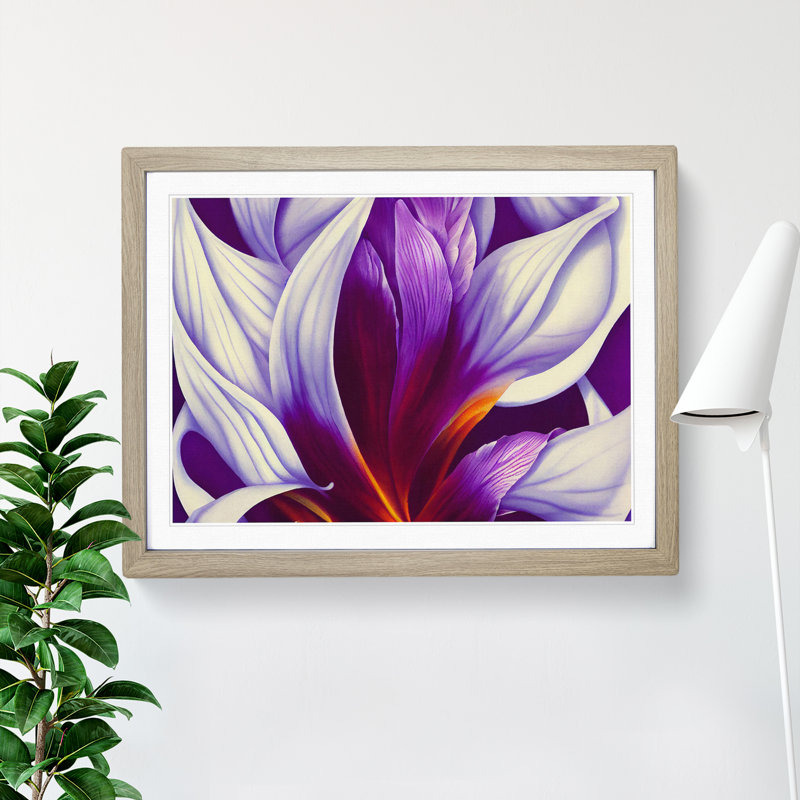 Otherworldly Flower Vol.3 - Single Picture Frame Print, 46cm H x 64cm W x 2cm D, Oak