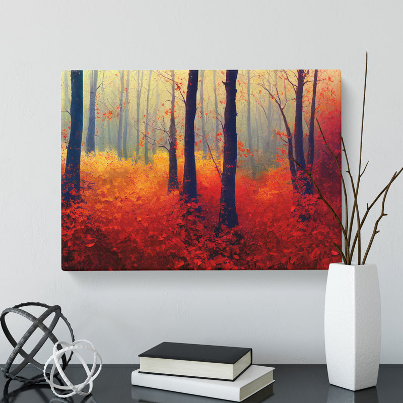 Alluring Autumn Forest - Wrapped Canvas, 40cm H x 60cm W x 3cm D