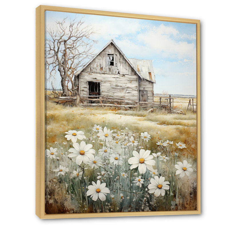 Aycen Farmhouse Quiet Retreat II - Art encadré à la ferme, H 32 po x l 24 po x P 1 po, Cadre naturel flottant