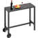 Arteta  39”/55"W X 37"H Rectangular Metal Outdoor Bar Table with Wheels