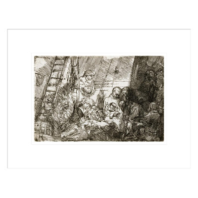 La circoncision dans l'écurie par Rembrandt van Rijn - Estampe numérique encadrée