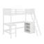 Lit mezzanine simple avec tablettes et bureau