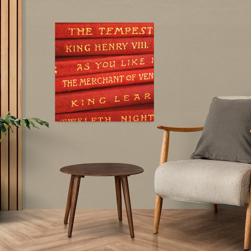Art rétro Shakespeare II avec livres fermés, H 24 po x l 24 po